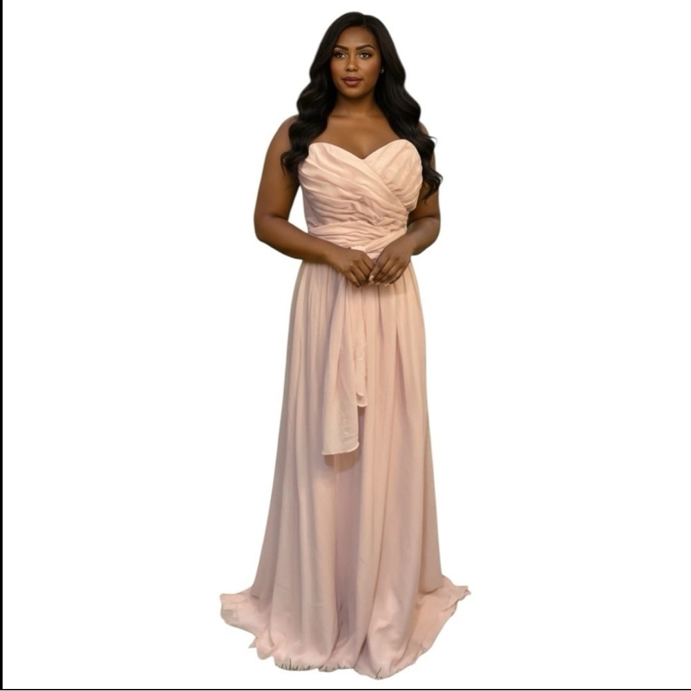 Elegant Pink Evening Gown Plus Size 2X